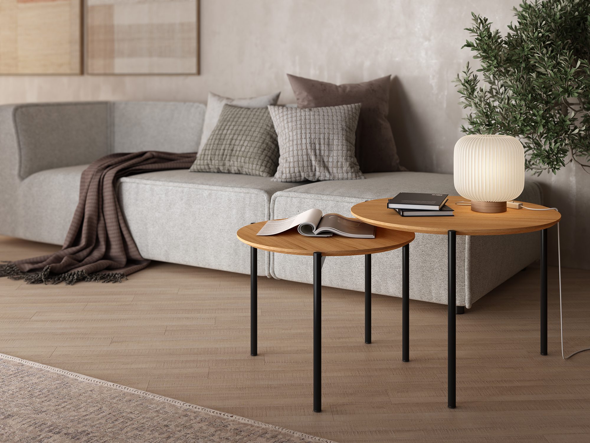 "Juego de 2 "Mesas centro Java